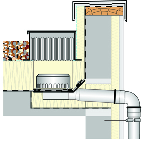 LORO-X Parapet drainage with siphonic flow for inverted roofs