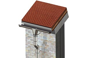 LORO-X Red.-Steck rainwater downpipe for curtain gutters