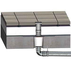 LORO-X balcony drainage as single drain for inverted roof balcony structures