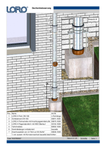 LORO-X downpipe support on point foundation