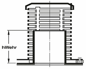 LORO-X VARIOFIT emergency drainage with variable-height weir