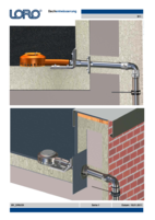 Downpipe in and in front of the facade 